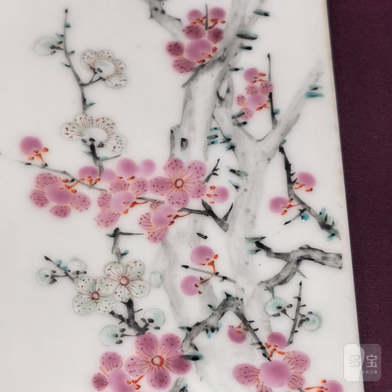 民国 粉彩富贵白头瓷板 - 图9